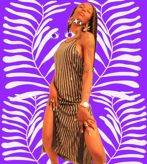 Image of Sparkle Spark Sequence Double Slit Dress