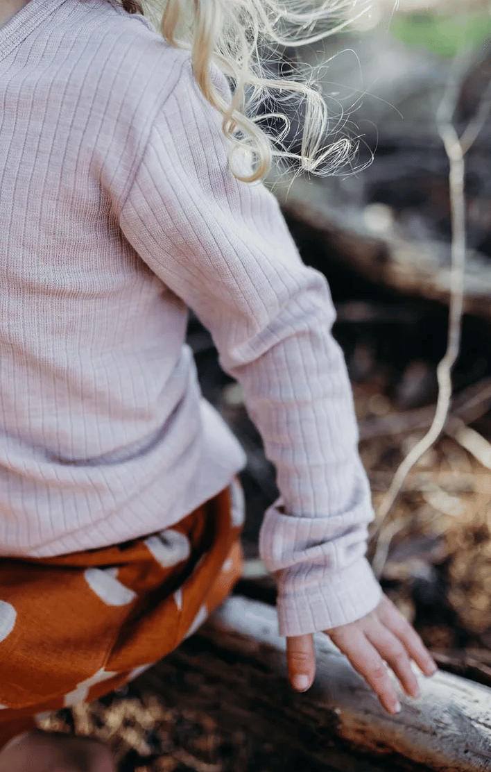 Image of Cosilana Wool/Cotton/Silk top merlot & dusty pink