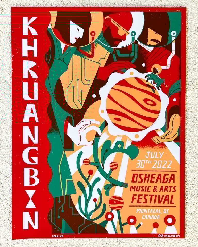 Khruangbin - Osheaga Festival 2022 screen-printed poster