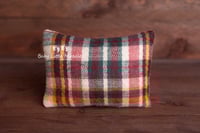 Image 2 of Checked pillow and layer cream mustard green