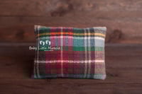 Image 2 of Checked pillow and layer red green