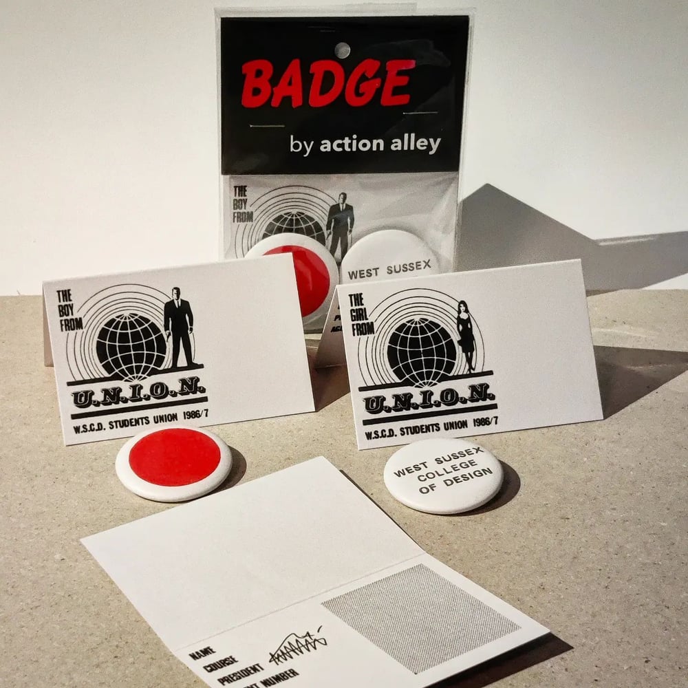 Image of Worthing Art College Badge and Union Card Pack (1986)