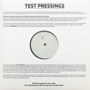 Image of Dream Machine "Living The Dream" LP Test Pressing 