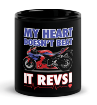 Image 1 of My Heart Revs - Black Mug 11oz