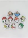 Kawaii/cute mushroom, rabbits, and sloths croc charms