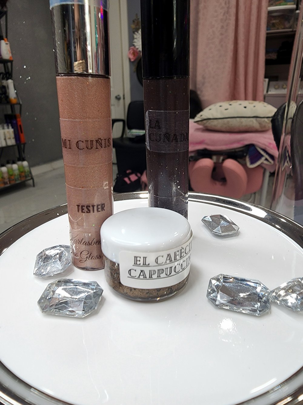"LA CUNADA"(CHOCO LOCO)"MI CUNIS" (COCONUT) GLOSSES , & SCRUB(CAPPUCCINO)  TRIO 