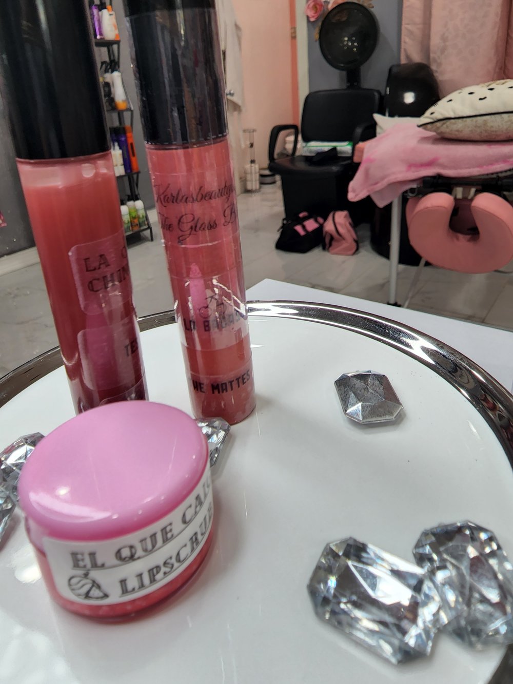 "LA CHINGONA" CHERRY LIPGLOSS & "LA BAD ASS" MATTE CHERRY LIPSTICK &"EL QUE CAIGA " LIPSCRUB