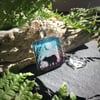 Bear and Moon Twilight Forest Square Resin Pendant