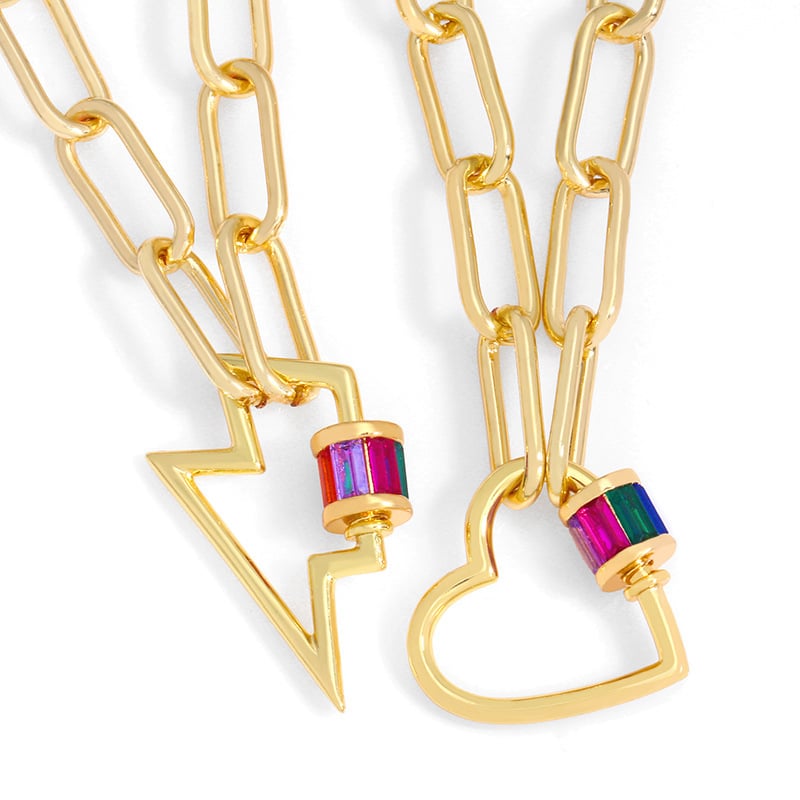 Gold Lightning Bolt Necklace (Fashion Jewelry)