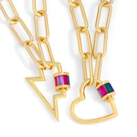 Image 3 of Gold Lightning Bolt Necklace (Fashion Jewelry)