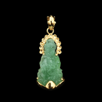 Image 1 of 10 K Praying Buddha Sitting On A Lotus Flower Pendant