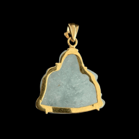 Image 2 of 10K Aquamarine Guangdong Abundant Buddha Pendant