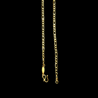 Image 3 of 10 K Solid Gold Figaro Link Chain 
