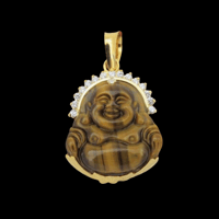 Image 1 of Jumbo Buddha Of Gratefulness Pendant (Particially Iced) 