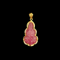 Image 1 of 10 K Baby Buddha Pendant  (Partially Iced)