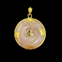 Image 1 of 10 K Textured Butterfly Disc Pendant