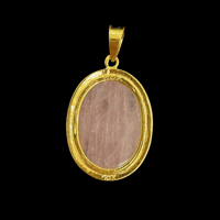 Image 3 of 10 K Classic Oval Cabochon Pendant 