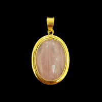 Image 1 of 10 K Classic Oval Cabochon Pendant 
