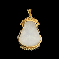 Image 2 of 10 K Laughing Buddha Pendant  (Partially Iced) 