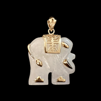 Image 1 of 10 K Gold Good Luck Elephant Pendant