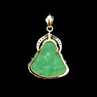 Image 2 of 10 K Good Fortune Buddha Pendant With Crystal Halo (Partially Iced)