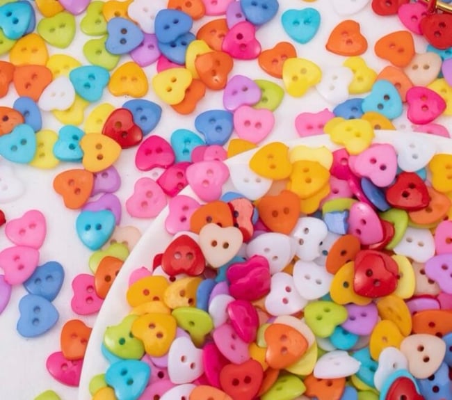 Mixed Heart Buttons