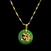 Image 3 of 10 K Kowloon Dragon  Center Pendant  With Pearl