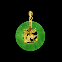 Image 2 of 10 K Kowloon Dragon  Center Pendant  With Pearl
