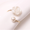  6 Pcs Pearl Rose Flower Napkin Buckle