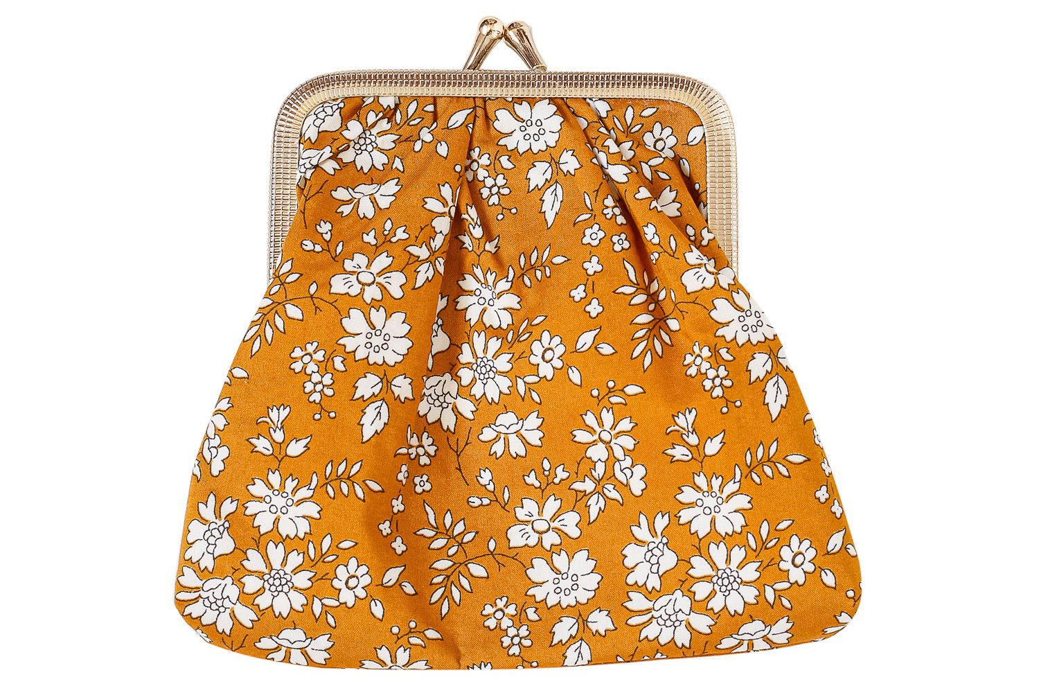 Image of Big coin purse * Tiny flowers * Mustard