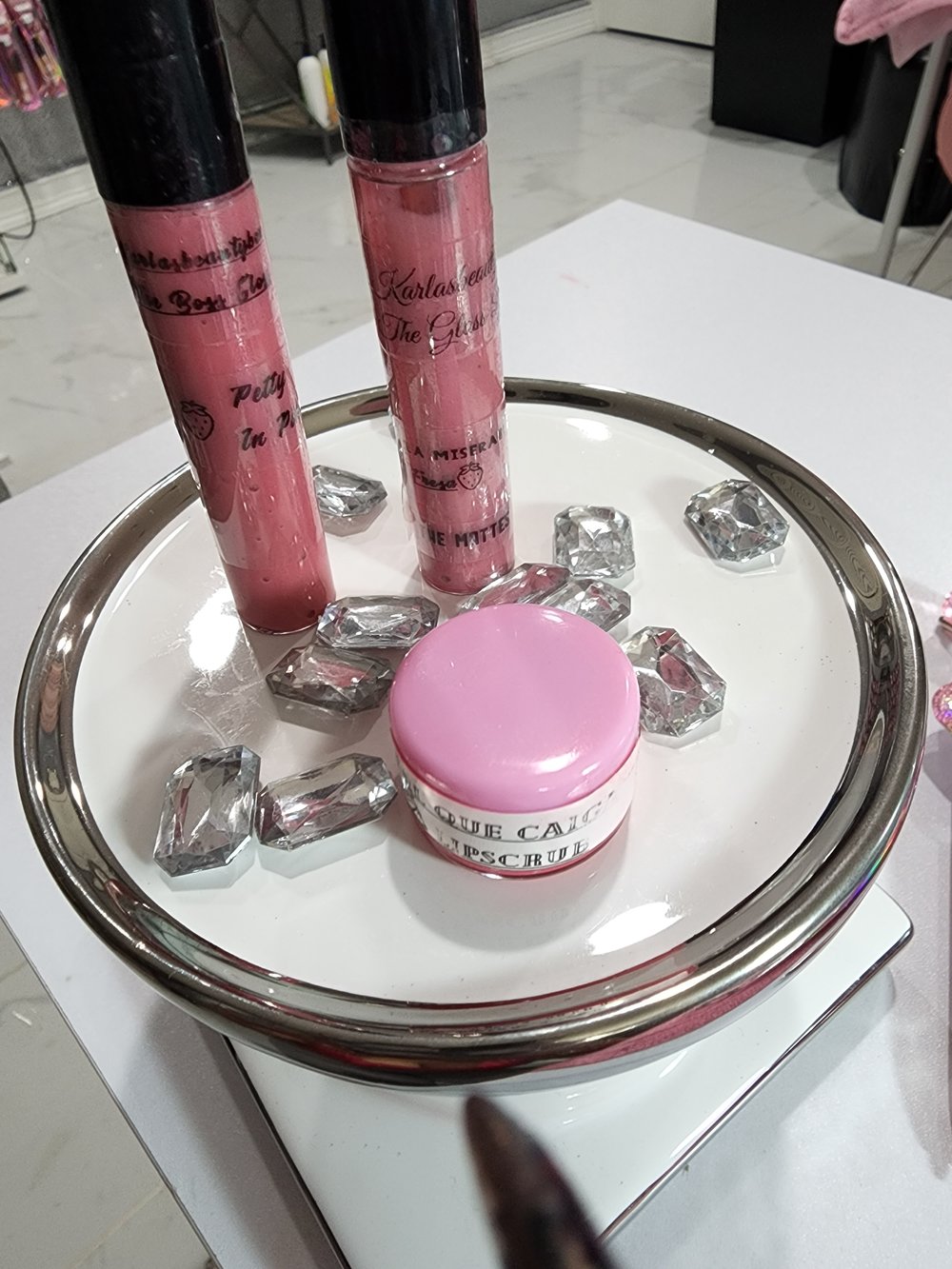 PETTY IN PINK LIP GLOSS & LA MISERABLE MATTE LIPSTICK (STRAWBERRY FRESA) EL QUE CAIGA LIP SCRUB TRIO
