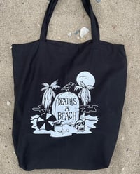 Image 1 of DEATH'S A BEACH Oversize 17.5" x 20" Beach Bag Tote