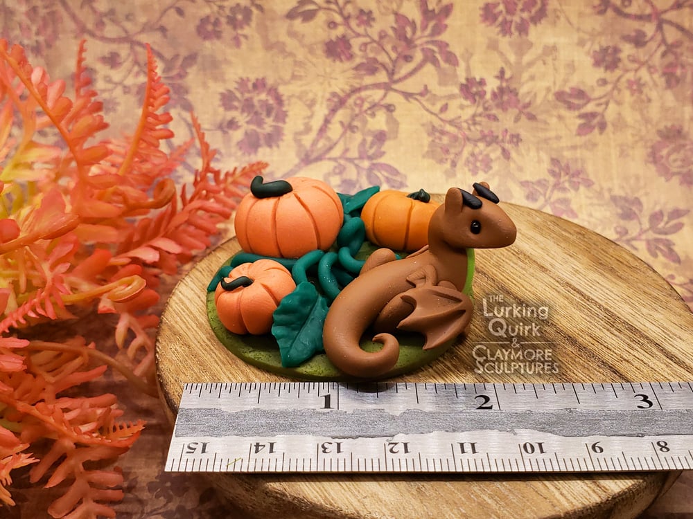 Mini Polymer Clay Pumpkin Patch Dragon