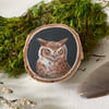 Original Art: Great Horned Owl birch token
