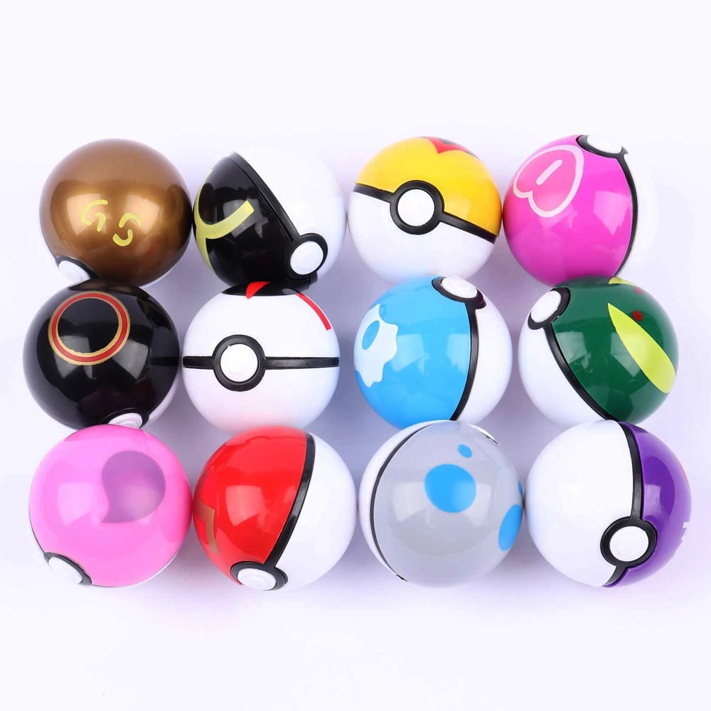 Image of 12 Pcs Pokemon Christmas  Action Figurines with Poke Balls 