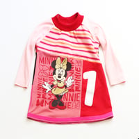 red pink 18m 1st 1 one first birthday bday long sleeve dress courtneycourtney disney minnie mouse