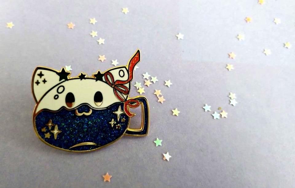Image of Cat cup pin