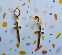 Image 1 of 'Magic Dagger' Earrings (Gold)