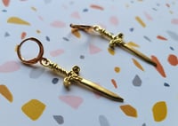Image 2 of 'Magic Dagger' Earrings (Gold)