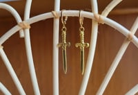 Image 3 of 'Magic Dagger' Earrings (Gold)