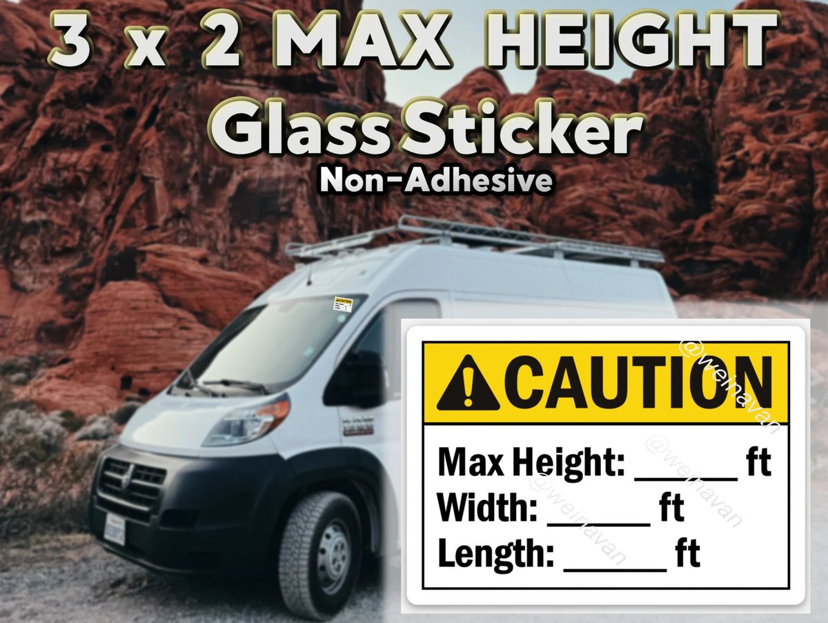 Image of Car Dimensions Removable Window Sticker