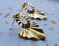 Image 1 of 'Golden Fan' Earrings
