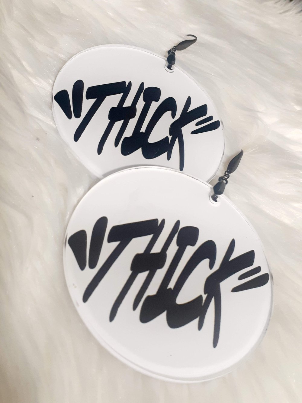 Image of Thick, Thicker Than a Snicker, Hip Hop, Afrocentric, Custom, Hand painted, Dangling Earrings
