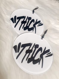 Image 2 of Thick, Thicker Than a Snicker, Hip Hop, Afrocentric, Custom, Hand painted, Dangling Earrings