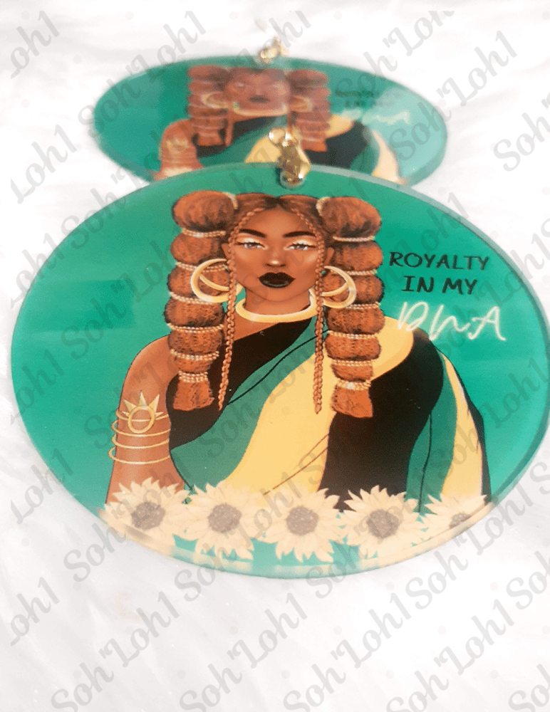 Image of Royalty in my DNA, Black Queen, My Black is Beautiful, Acrylic Earrings