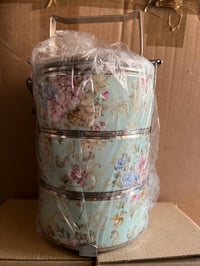Image 2 of 3 tier tiffin carrier - floral design