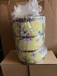 Image 2 of 3 tiffin carrier- Butterfly garden design