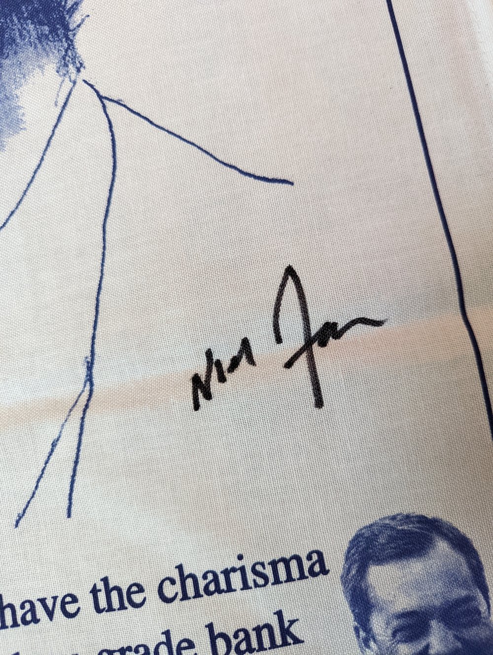 Nigel Farage Signed Novelty Tea Towel