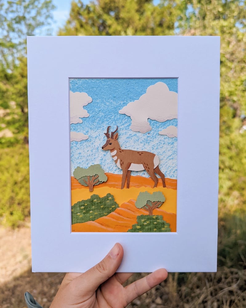 Image of Cut paper pronghorn