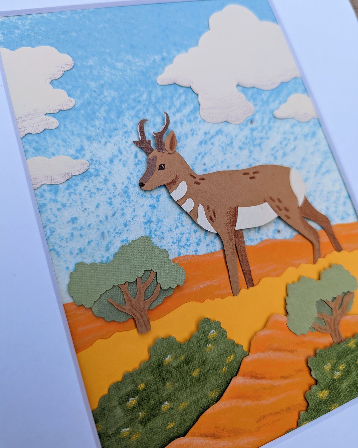 Image of Cut paper pronghorn